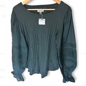 NWT Cupio Boho Style Ribbed Long Sleeve Top Size L